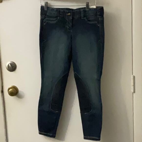 Ariat Cropped Denim Riding Breeches Indigo Jeans 24R NEW Activewear Sportswear - Picture 1 of 13
